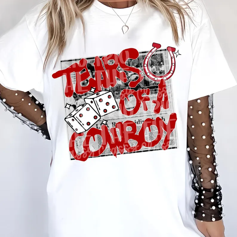 Tears of a Cowboy Unisex Jersey Tee - Casual Graphic Shirt, Perfect for Country Music Lovers