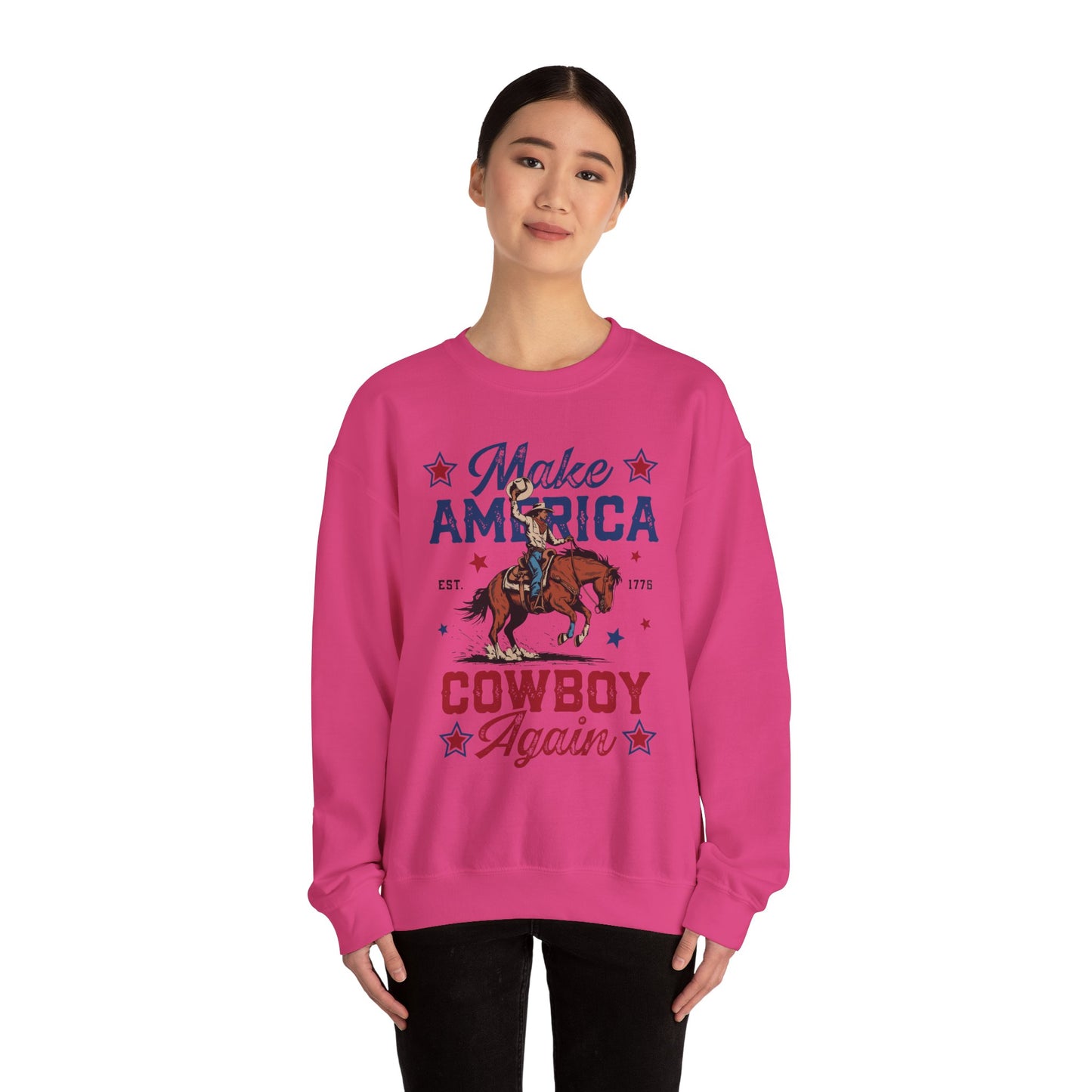 Unisex Heavy Blend™ Crewneck Sweatshirt - Make America Cowboy Again