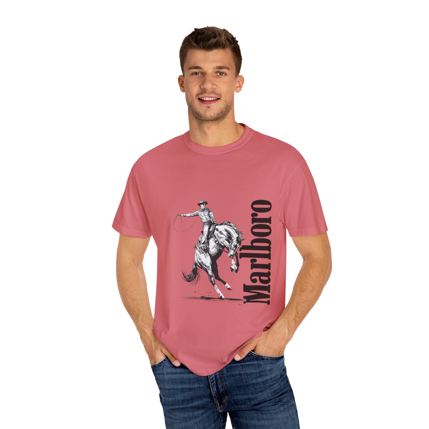 Unisex Cowboy Graphic T-Shirt - Marlboro Inspired Design