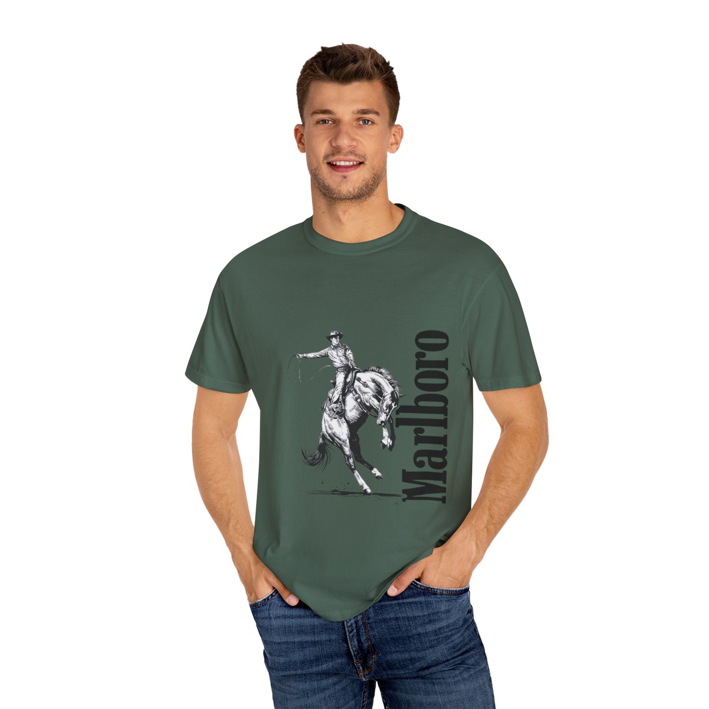 Unisex Cowboy Graphic T-Shirt - Marlboro Inspired Design