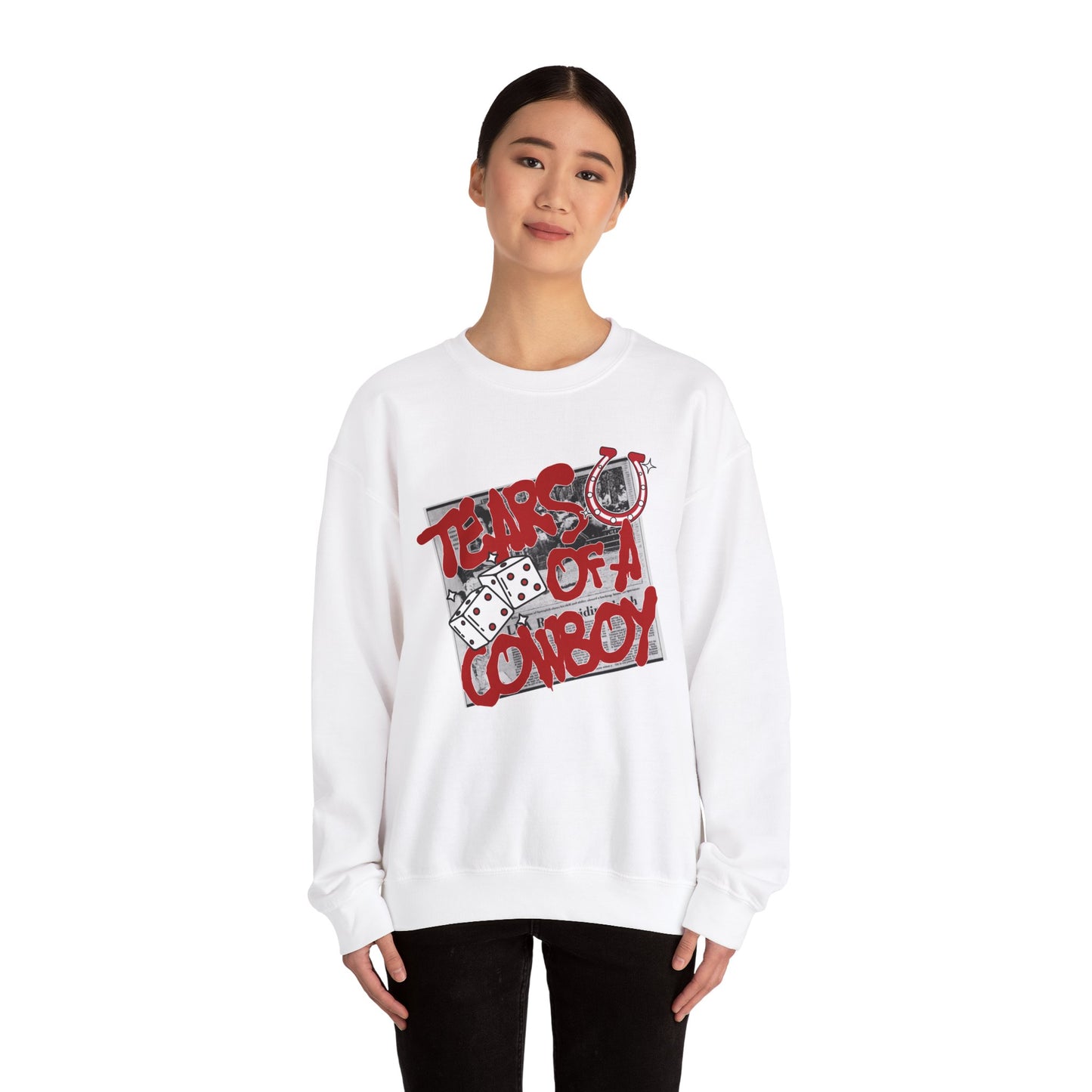 Tears of a Cowboy Unisex Heavy Blend™ Crewneck Sweatshirt - Casual Western Style