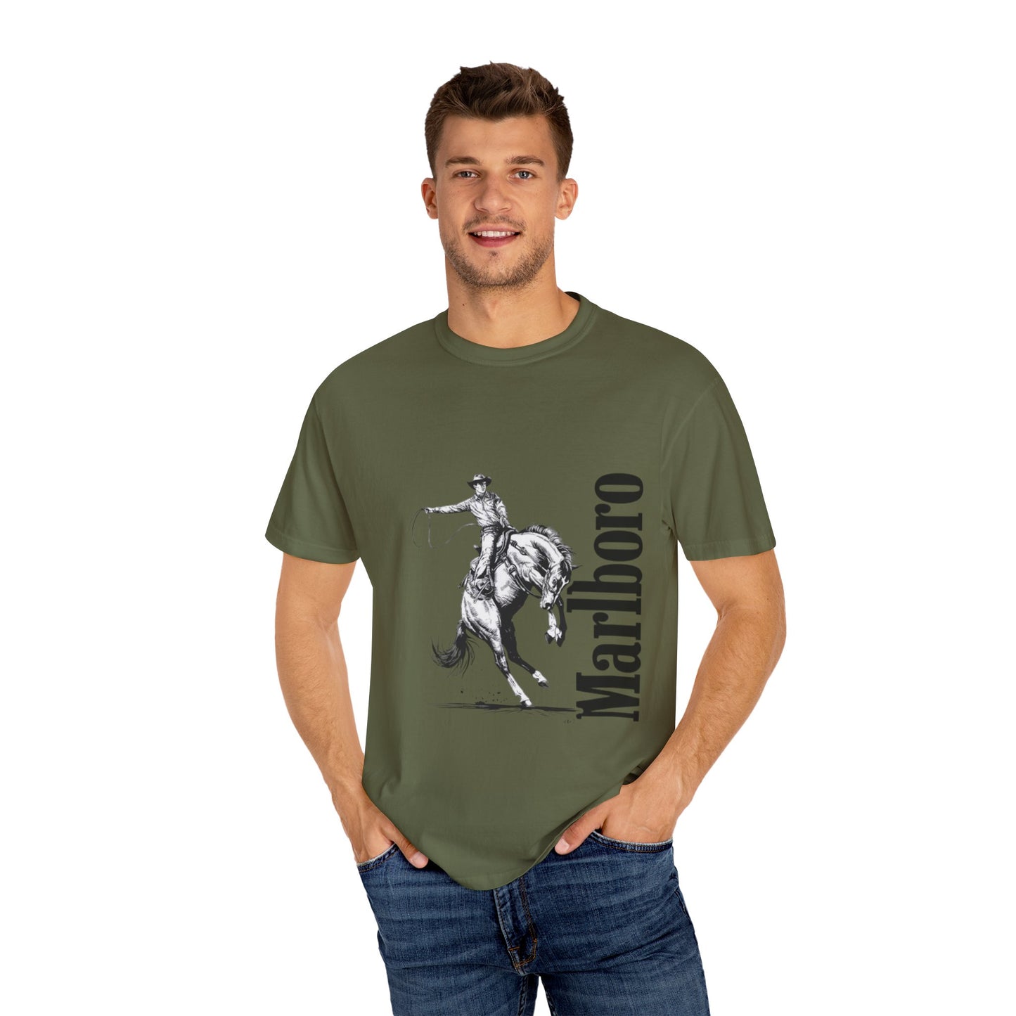 Unisex Cowboy Graphic T-Shirt - Marlboro Inspired Design
