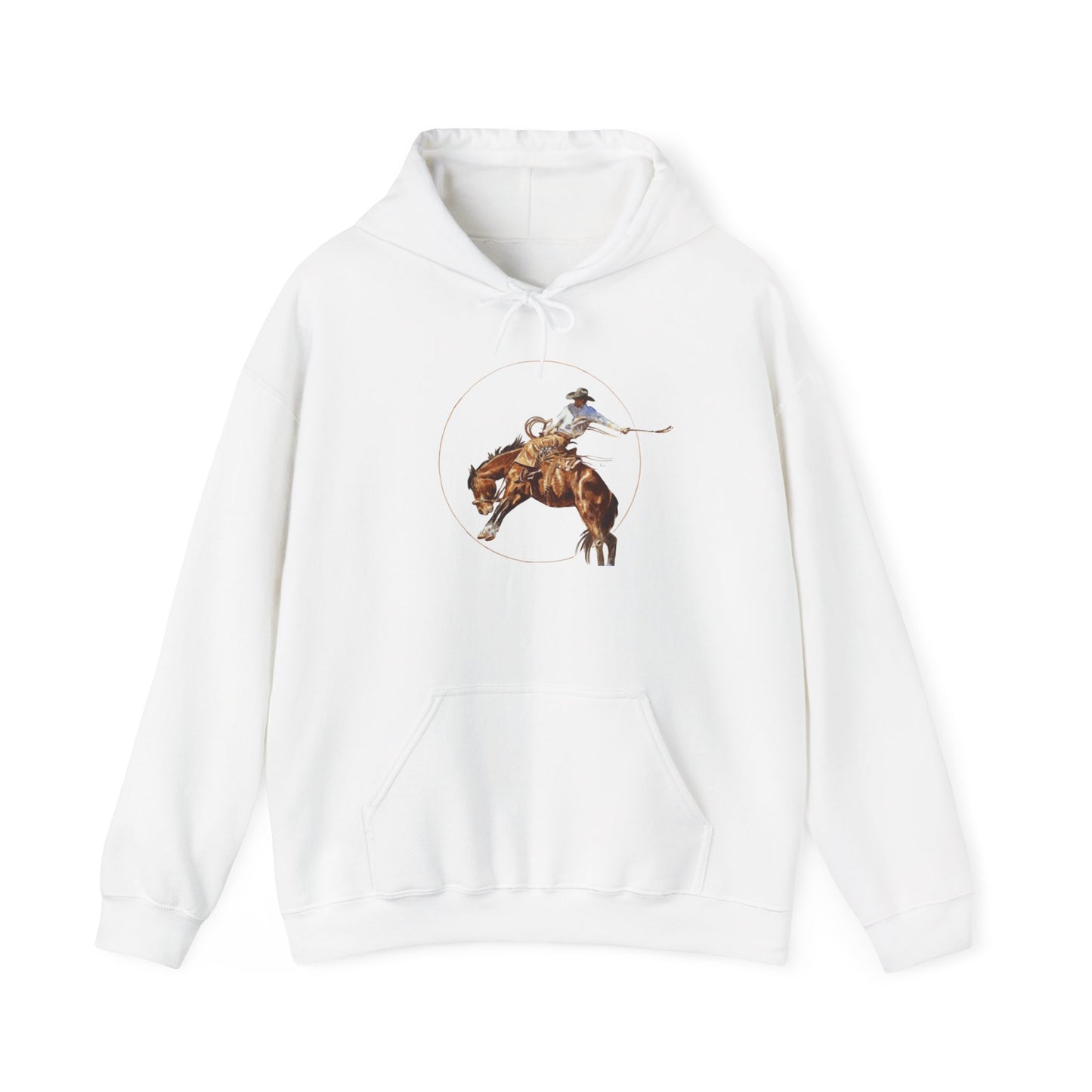 Cowboy Riding Horse Unisex Heavy Blend™ Hooded Sweatshirt