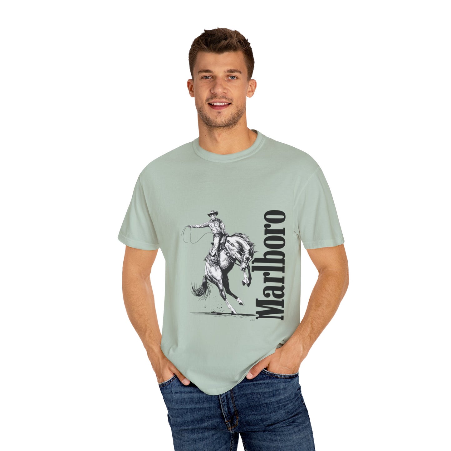Unisex Cowboy Graphic T-Shirt - Marlboro Inspired Design