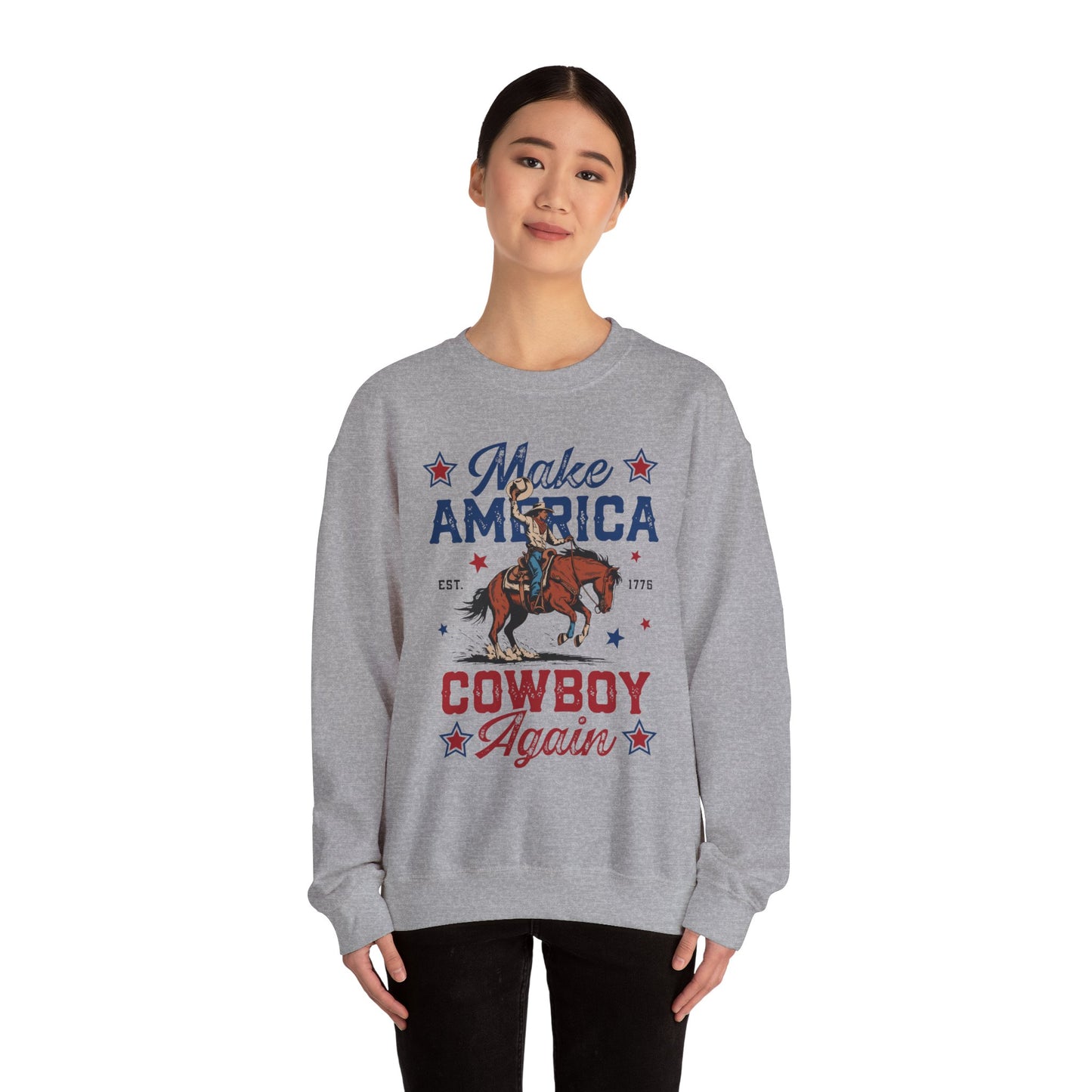 Unisex Heavy Blend™ Crewneck Sweatshirt - Make America Cowboy Again