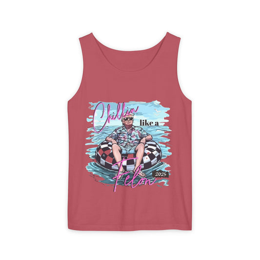 Chillin' Like a Villain Tank Top - Unisex Garment-Dyed Summer Tee