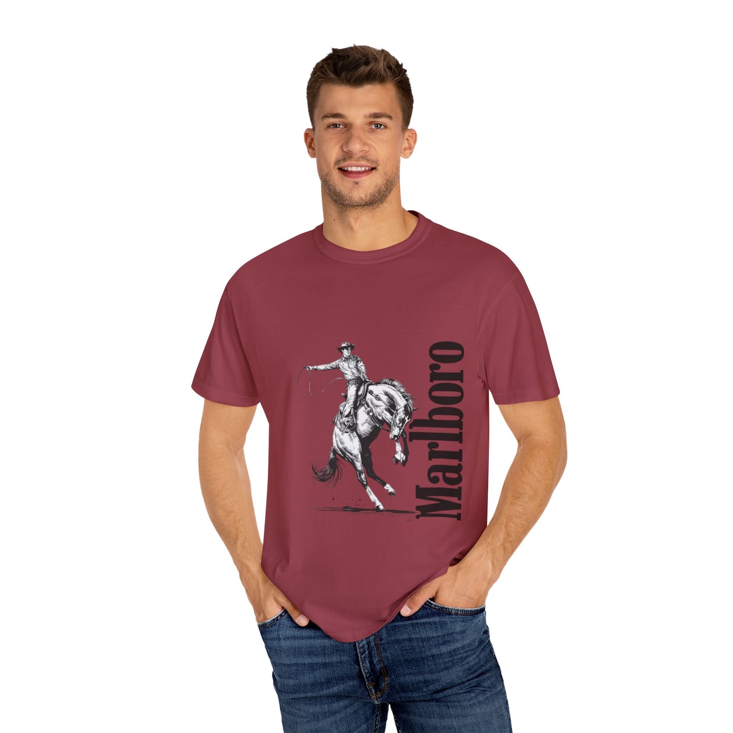 Unisex Cowboy Graphic T-Shirt - Marlboro Inspired Design
