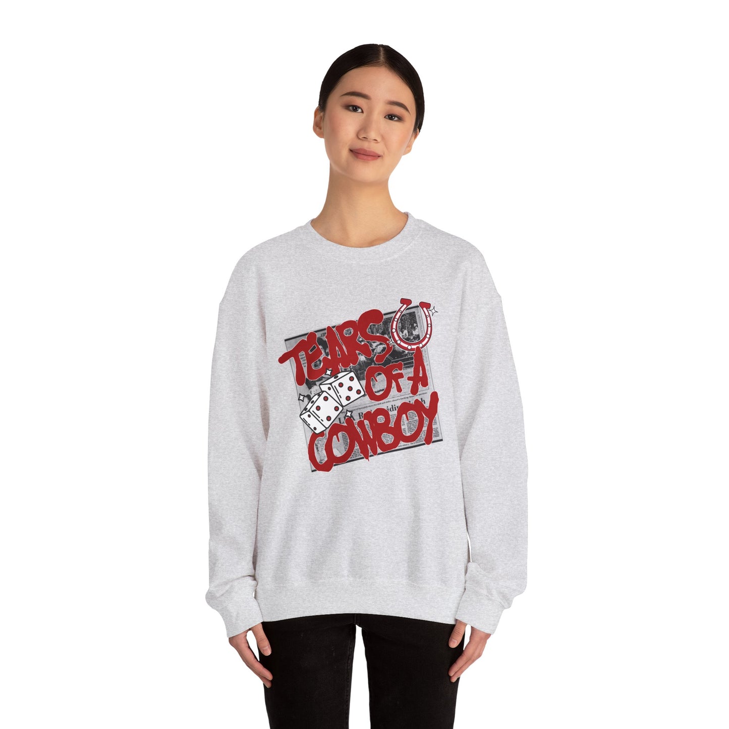Tears of a Cowboy Unisex Heavy Blend™ Crewneck Sweatshirt - Casual Western Style
