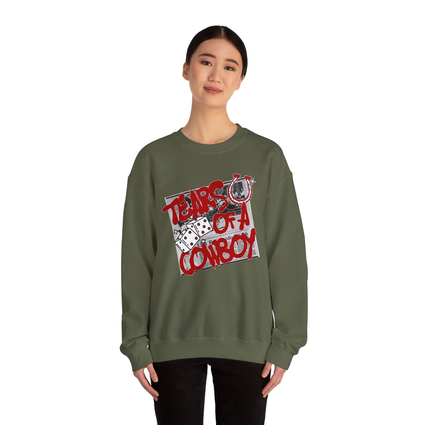 Tears of a Cowboy Unisex Heavy Blend™ Crewneck Sweatshirt - Casual Western Style