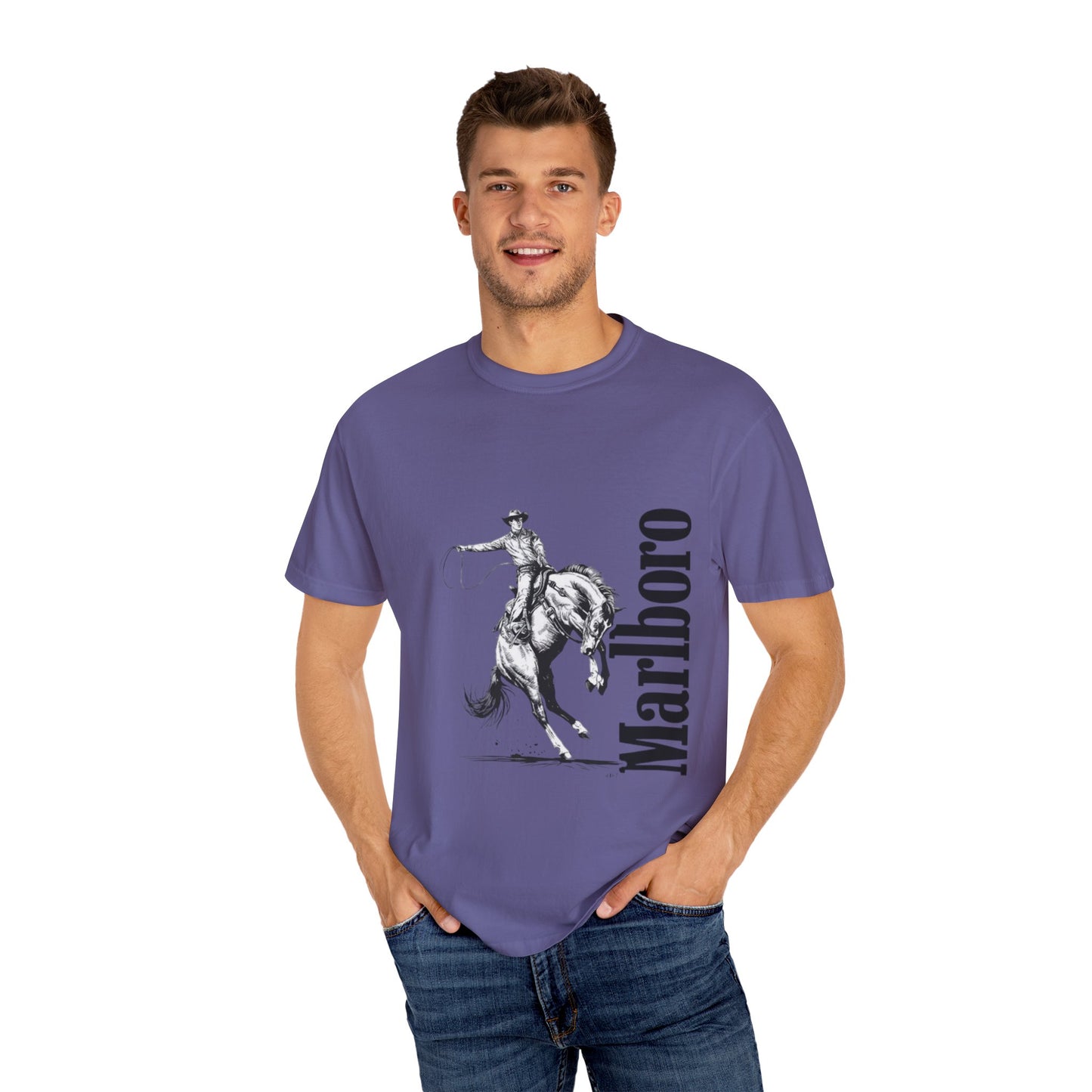 Unisex Cowboy Graphic T-Shirt - Marlboro Inspired Design