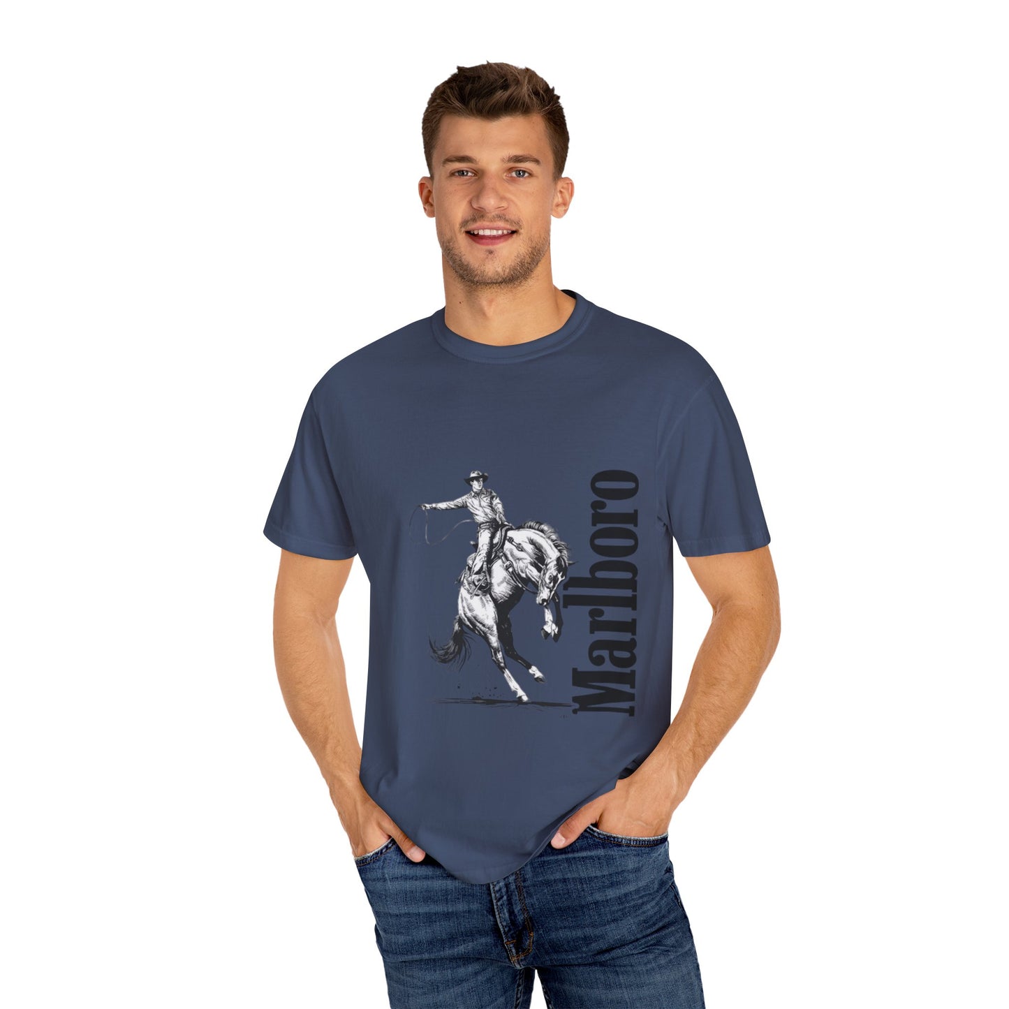 Unisex Cowboy Graphic T-Shirt - Marlboro Inspired Design