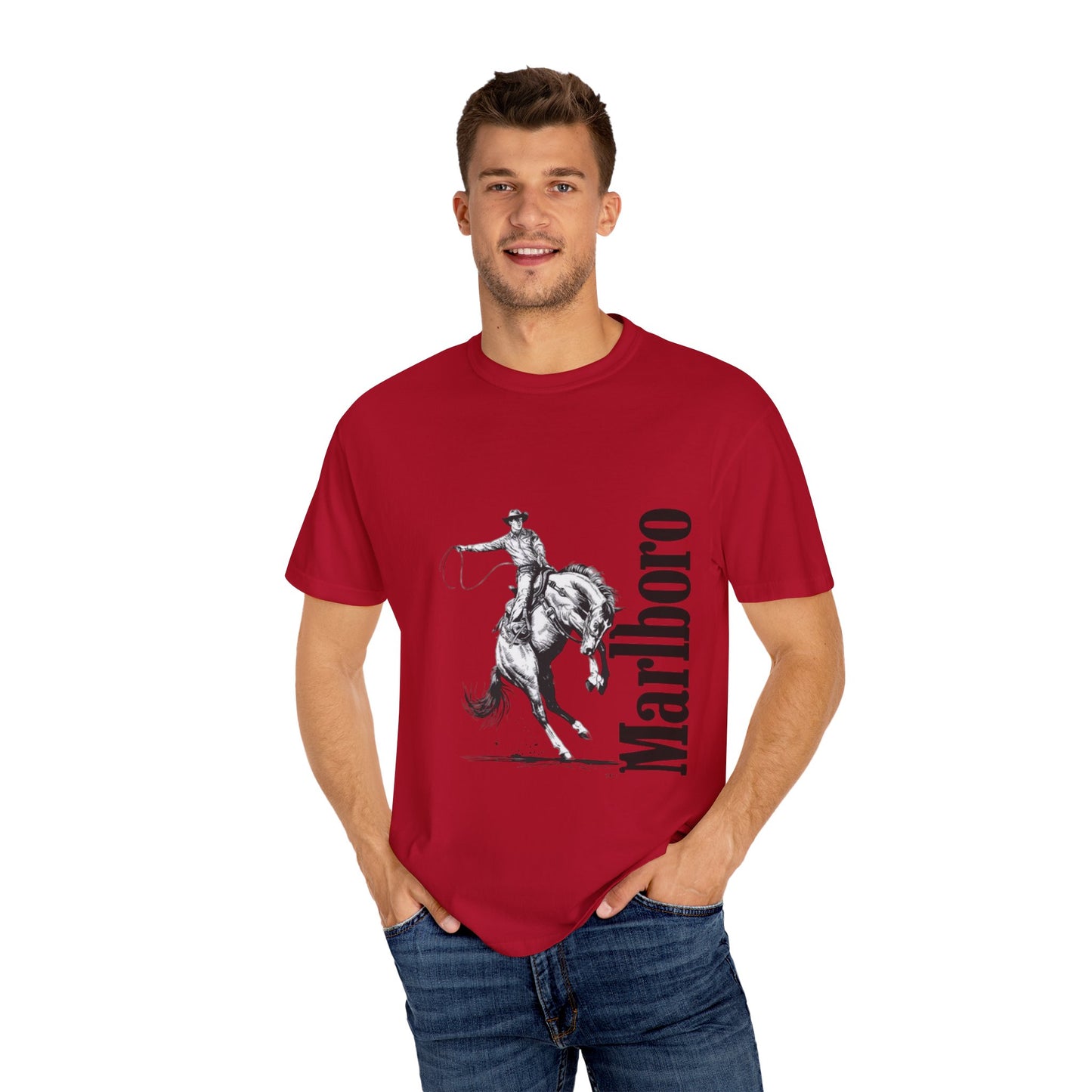 Unisex Cowboy Graphic T-Shirt - Marlboro Inspired Design