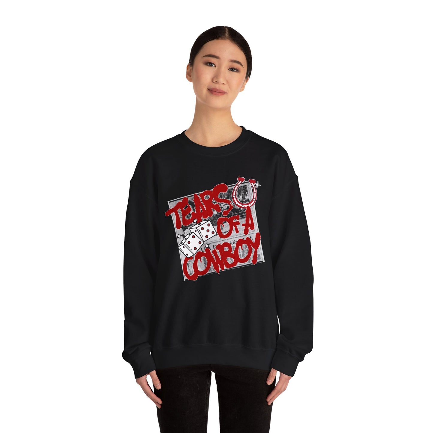 Tears of a Cowboy Unisex Heavy Blend™ Crewneck Sweatshirt - Casual Western Style