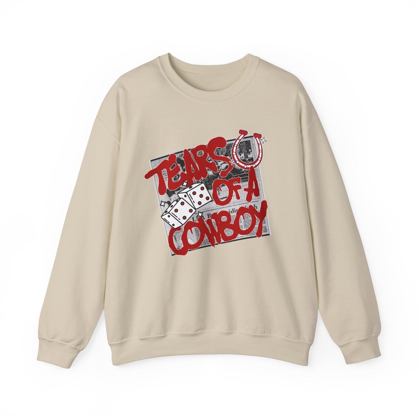 Tears of a Cowboy Unisex Heavy Blend™ Crewneck Sweatshirt - Casual Western Style