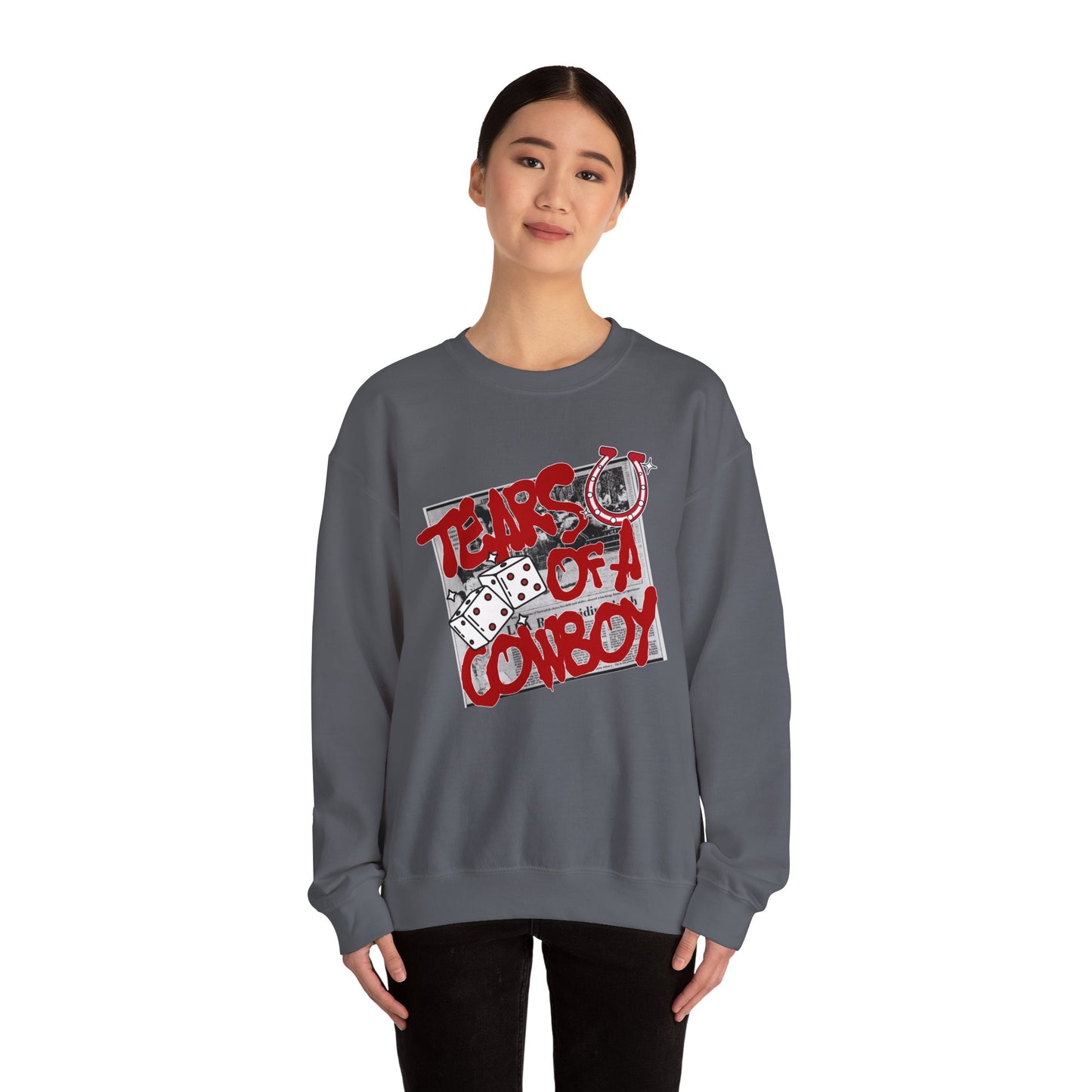 Tears of a Cowboy Unisex Heavy Blend™ Crewneck Sweatshirt - Casual Western Style