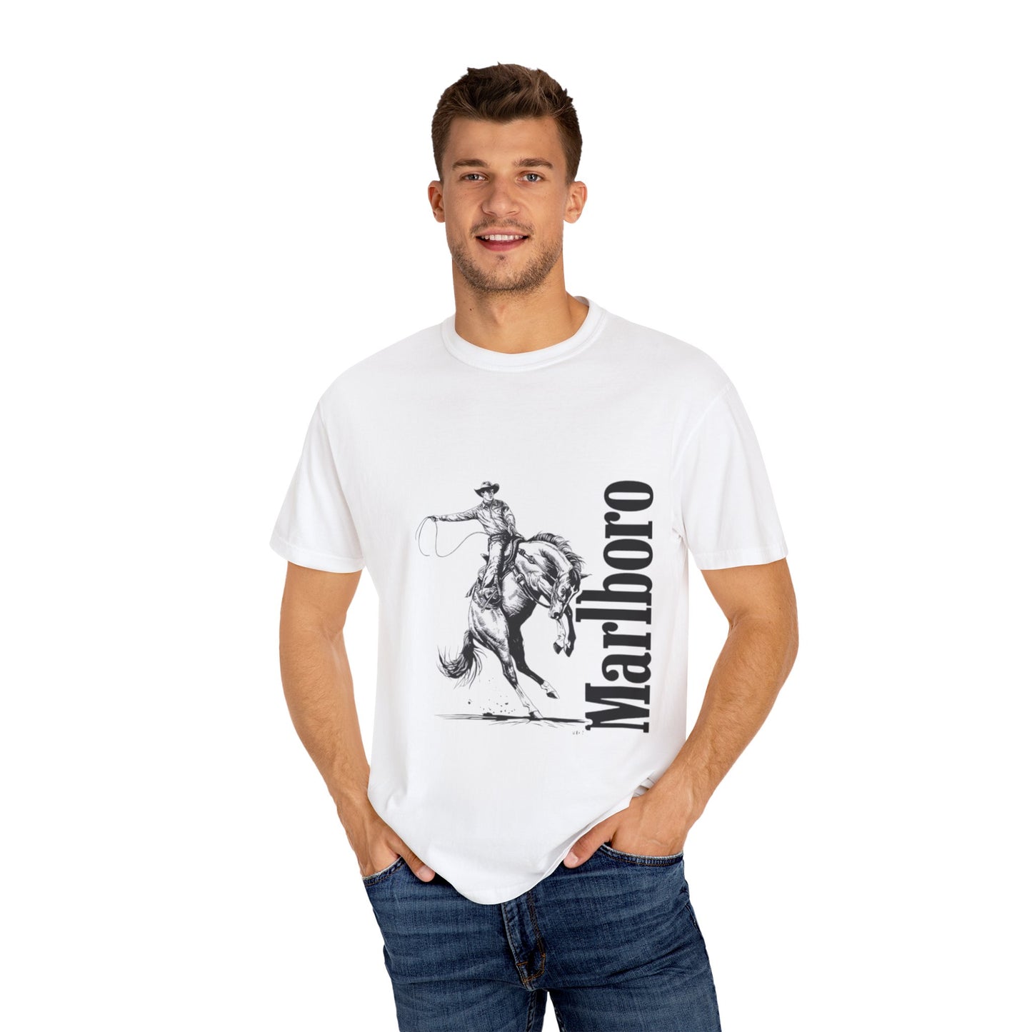 Unisex Cowboy Graphic T-Shirt - Marlboro Inspired Design