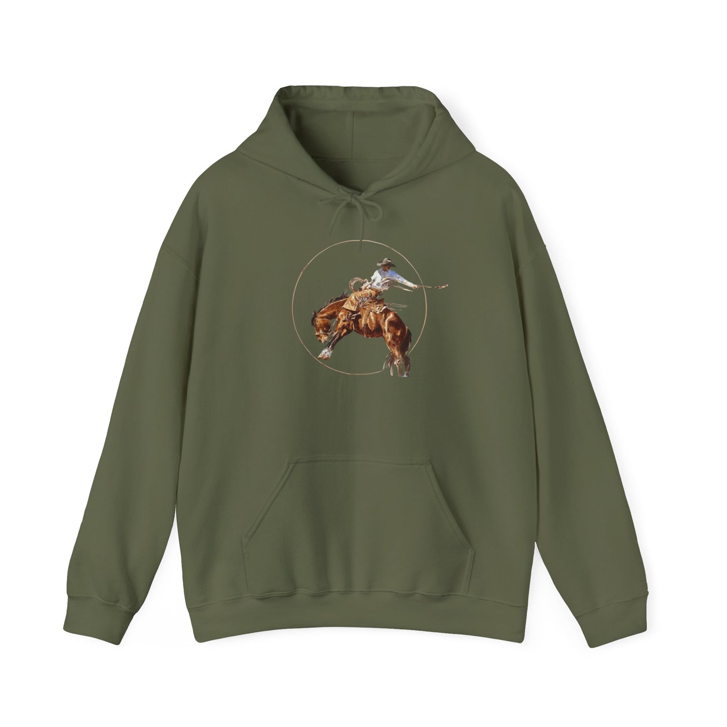 Cowboy Riding Horse Unisex Heavy Blend™ Hooded Sweatshirt