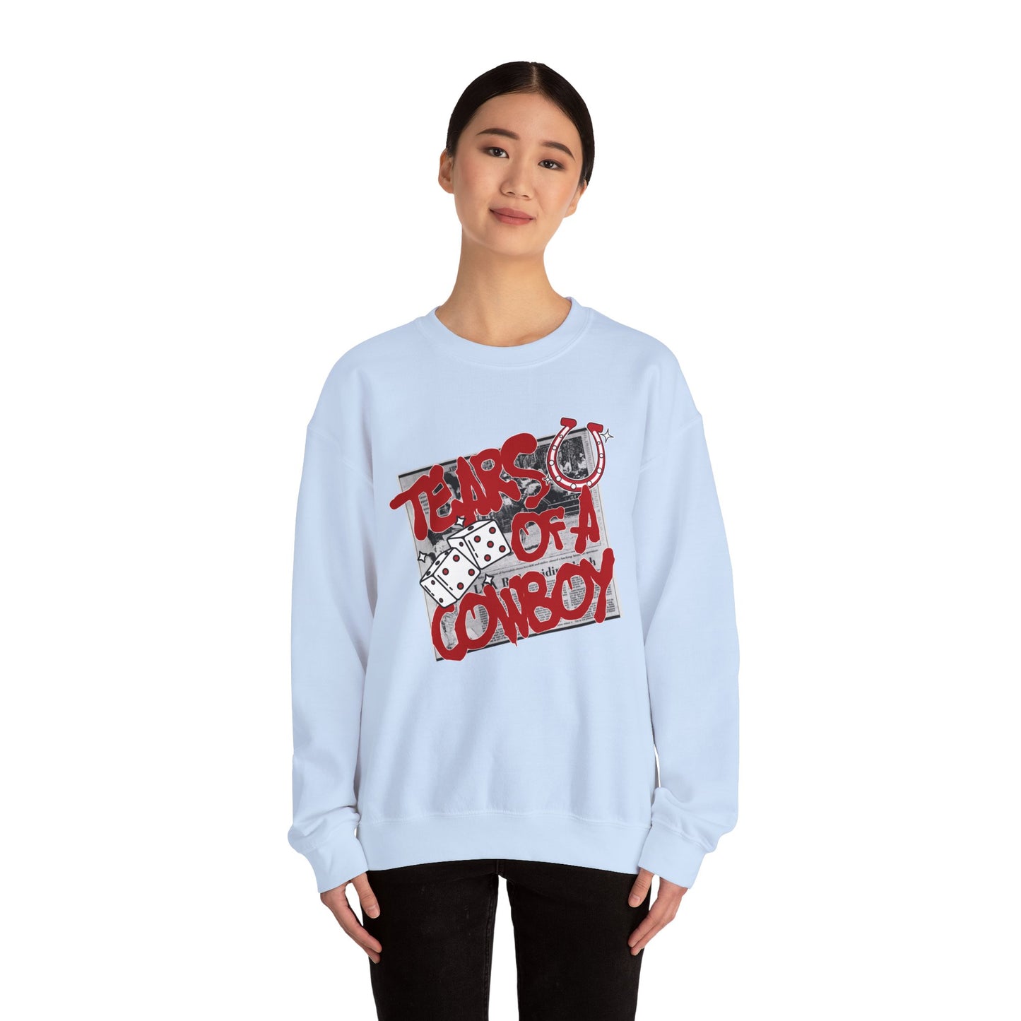 Tears of a Cowboy Unisex Heavy Blend™ Crewneck Sweatshirt - Casual Western Style