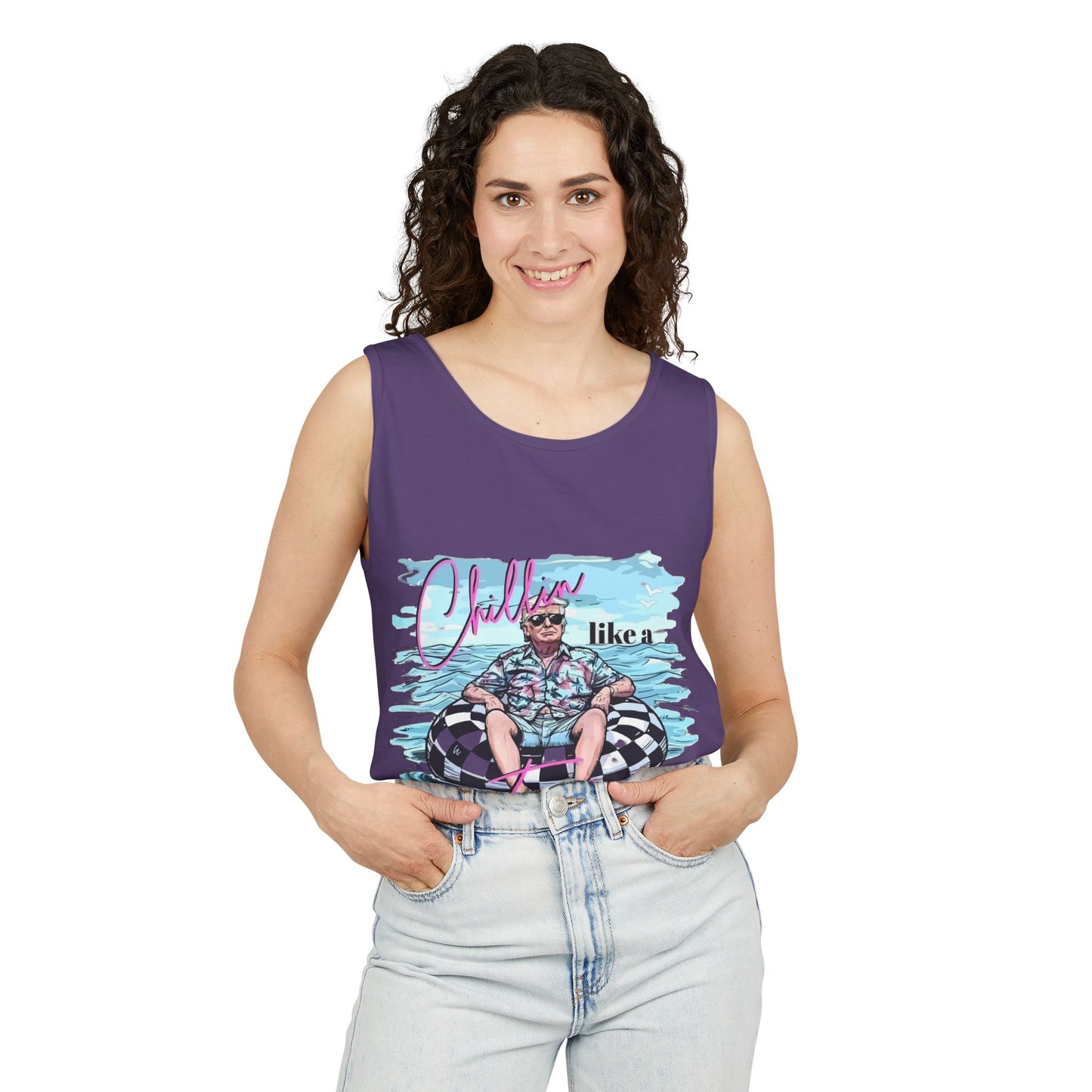 Chillin' Like a Villain Tank Top - Unisex Garment-Dyed Summer Tee