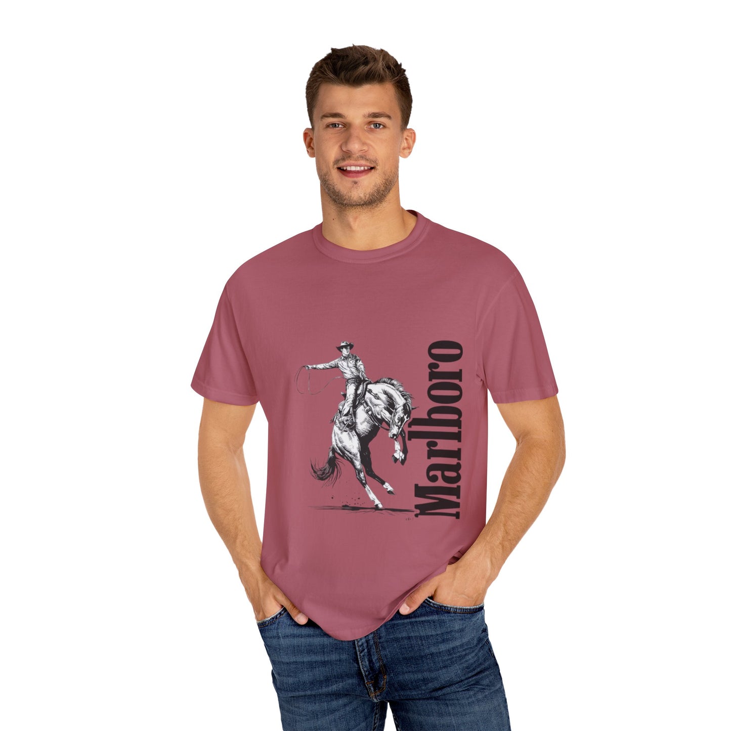 Unisex Cowboy Graphic T-Shirt - Marlboro Inspired Design