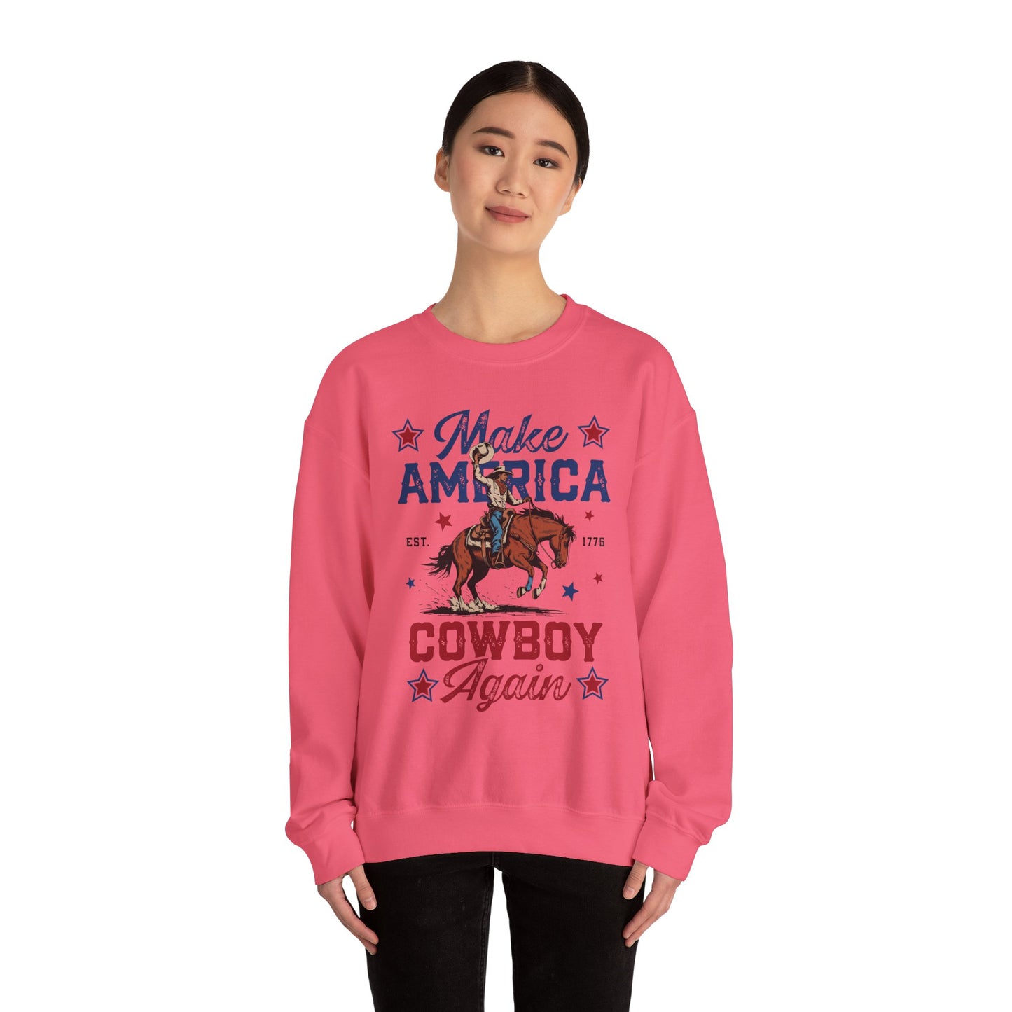 Unisex Heavy Blend™ Crewneck Sweatshirt - Make America Cowboy Again