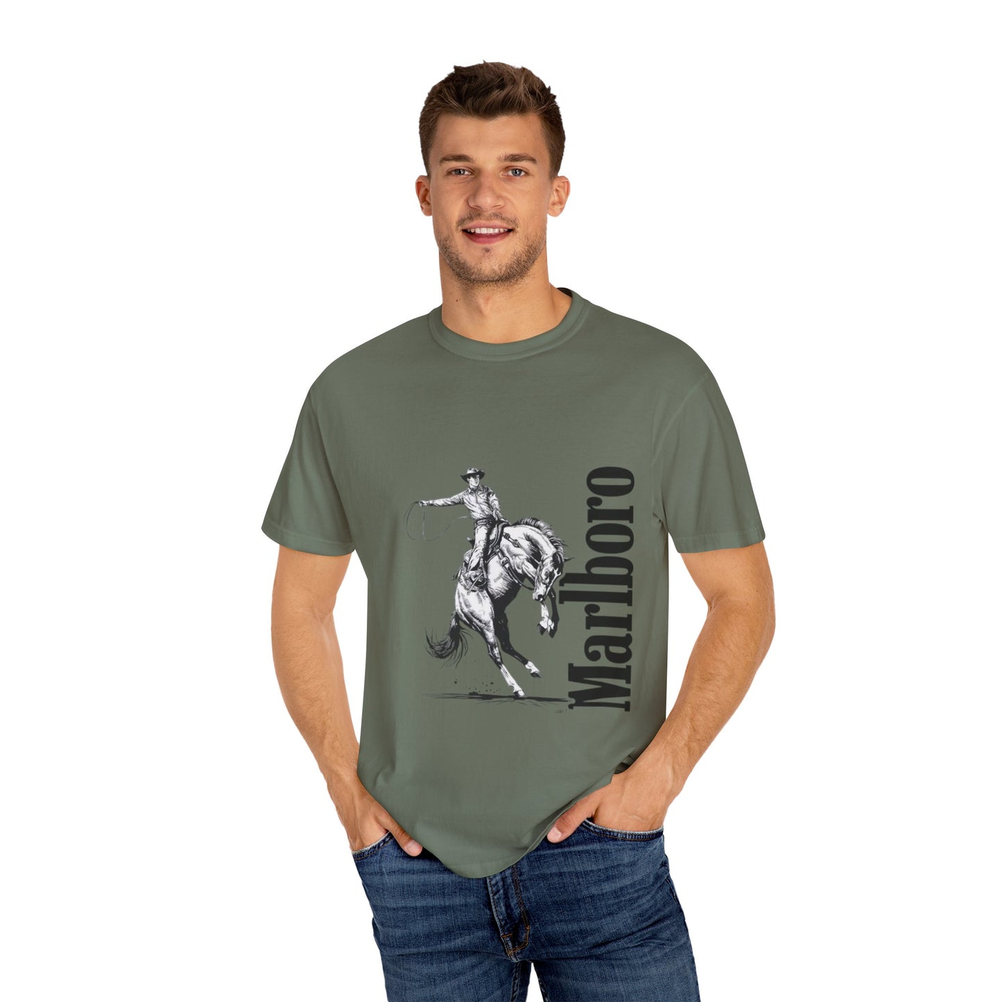 Unisex Cowboy Graphic T-Shirt - Marlboro Inspired Design