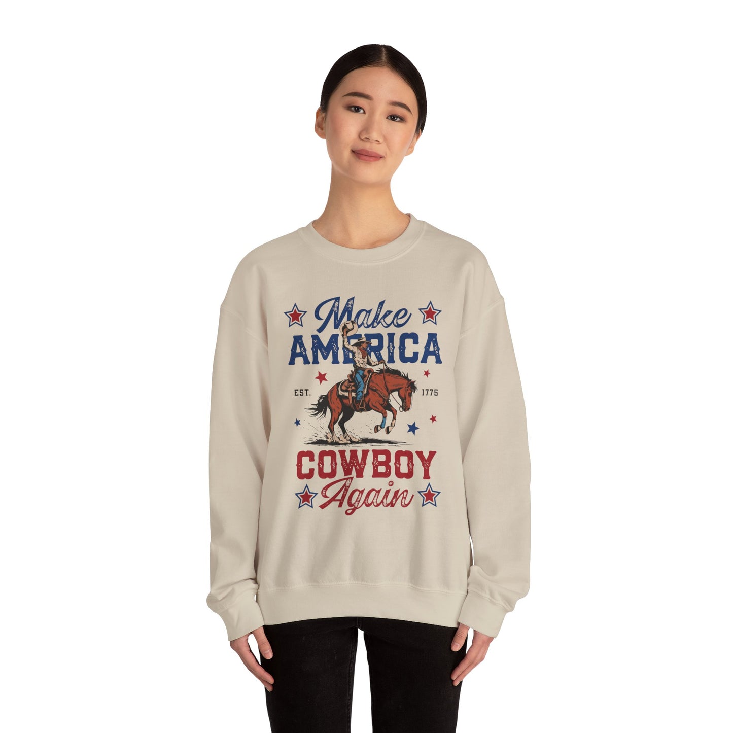 Unisex Heavy Blend™ Crewneck Sweatshirt - Make America Cowboy Again