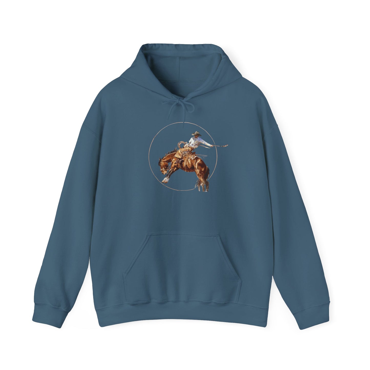 Cowboy Riding Horse Unisex Heavy Blend™ Hooded Sweatshirt