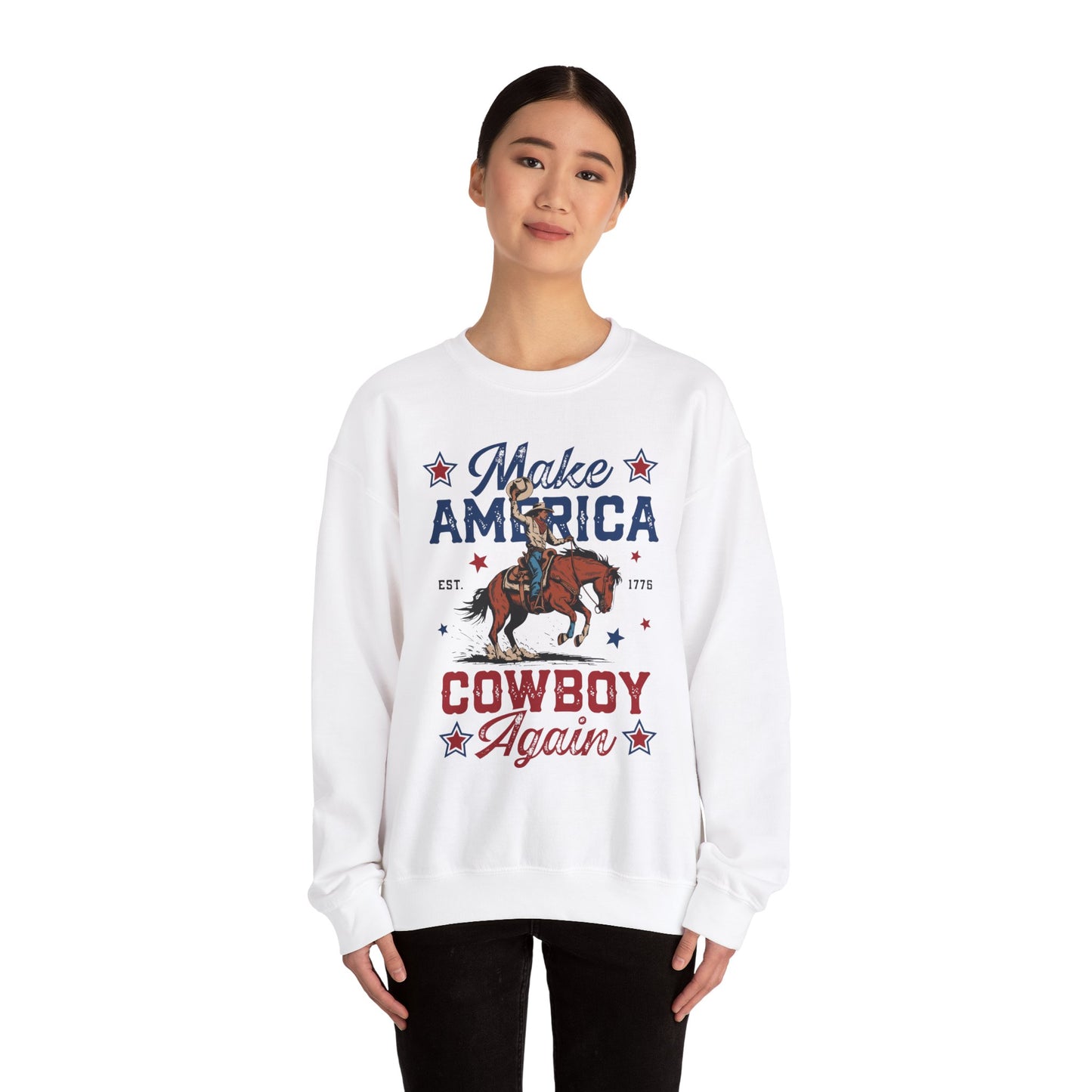 Unisex Heavy Blend™ Crewneck Sweatshirt - Make America Cowboy Again