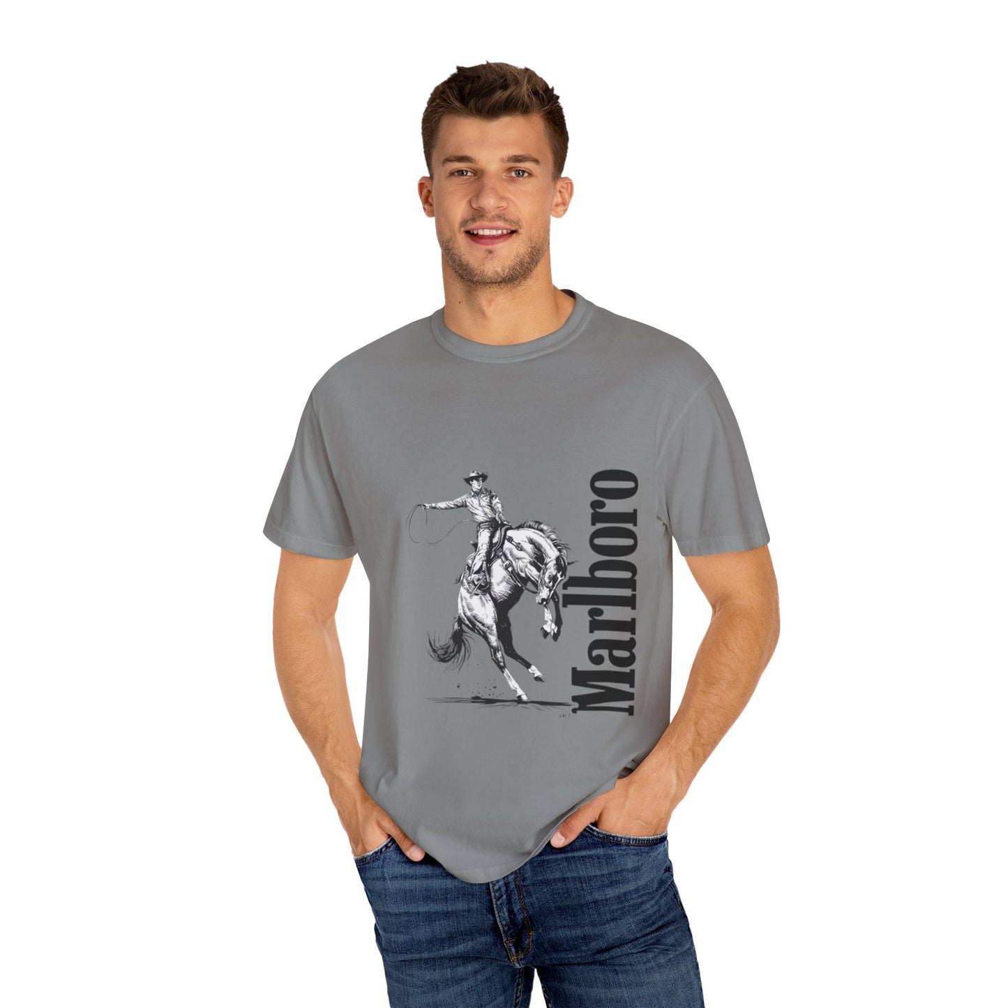 Unisex Cowboy Graphic T-Shirt - Marlboro Inspired Design