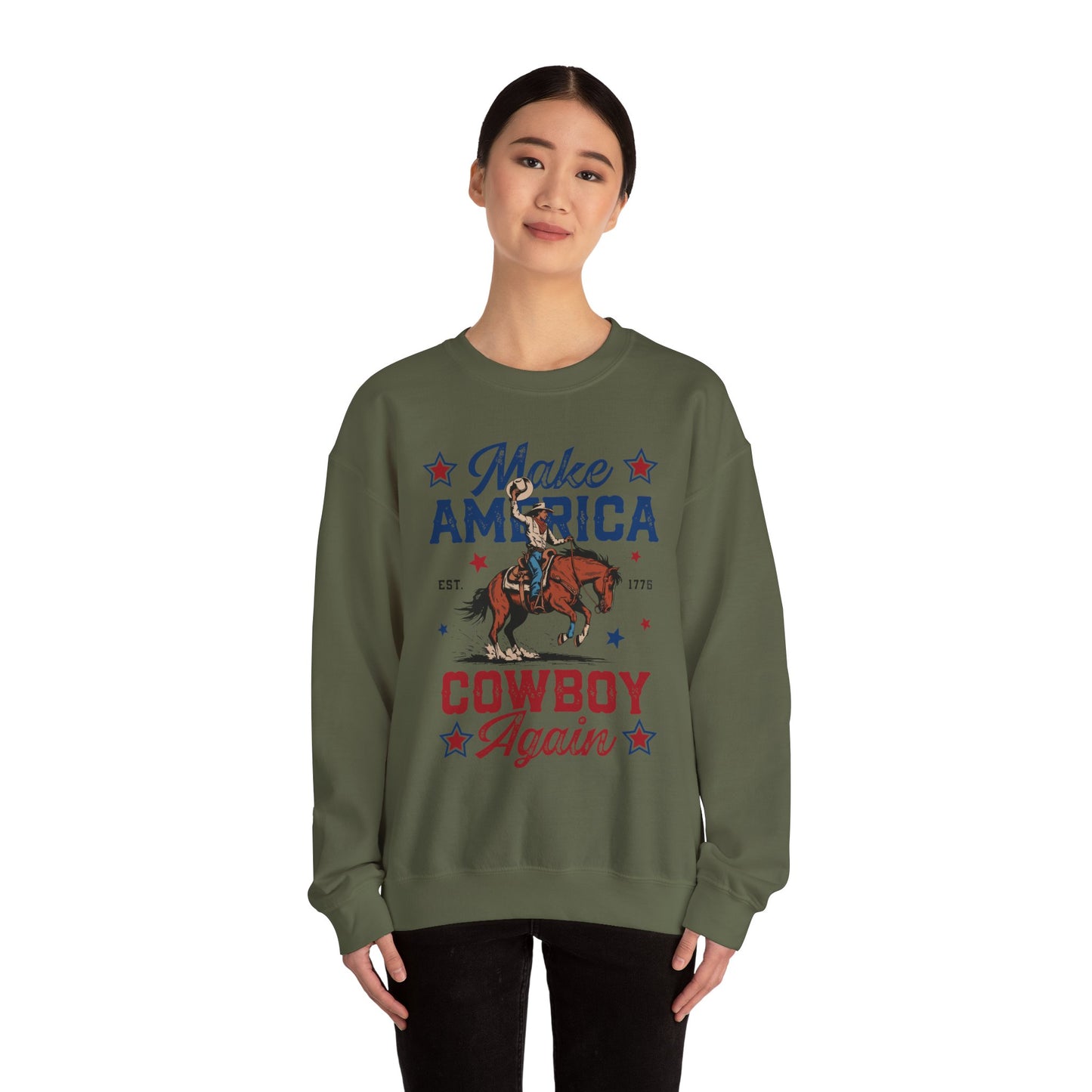 Unisex Heavy Blend™ Crewneck Sweatshirt - Make America Cowboy Again