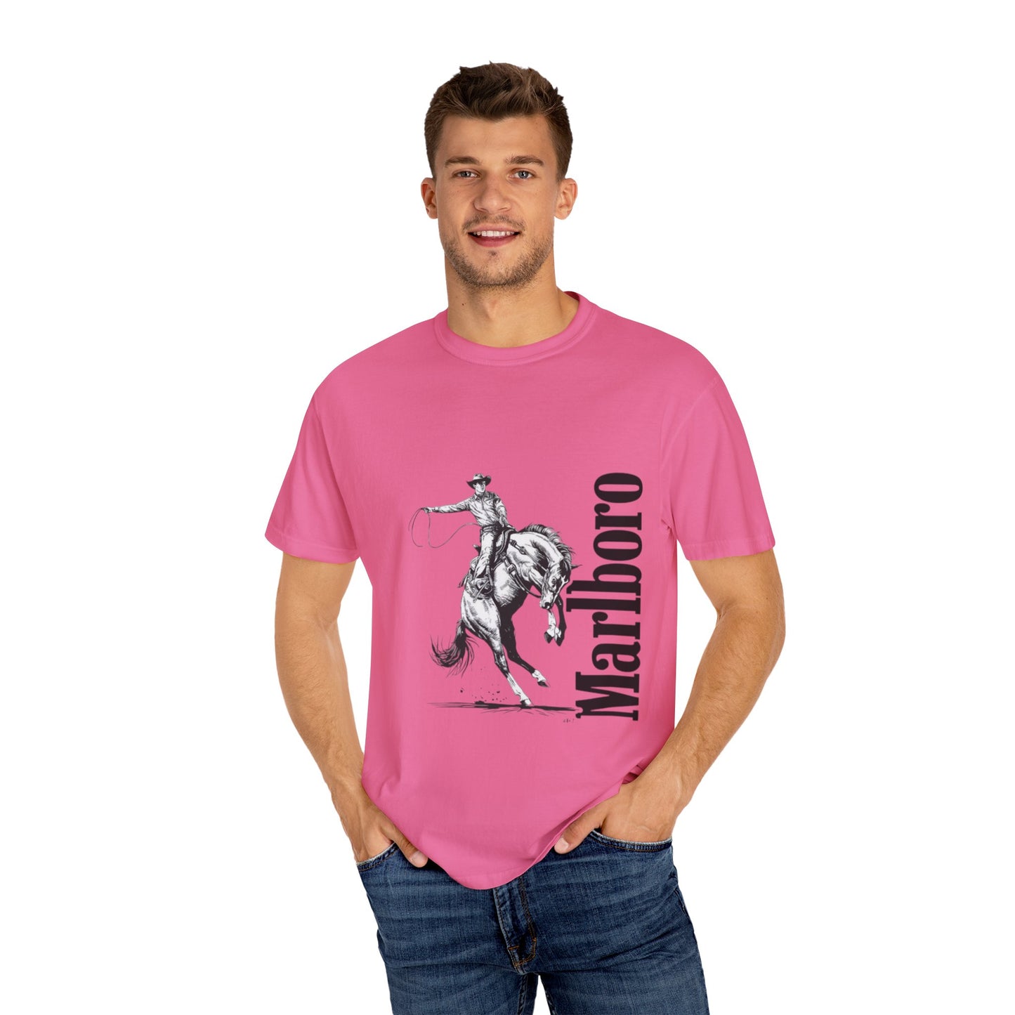 Unisex Cowboy Graphic T-Shirt - Marlboro Inspired Design