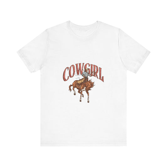 Cowgirl Graphic Tee - Vintage Western Style Unisex Jersey Tee