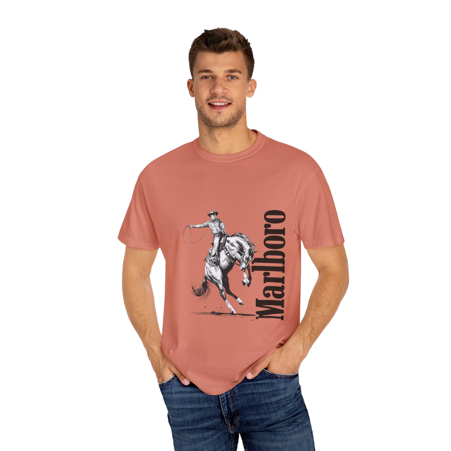 Unisex Cowboy Graphic T-Shirt - Marlboro Inspired Design