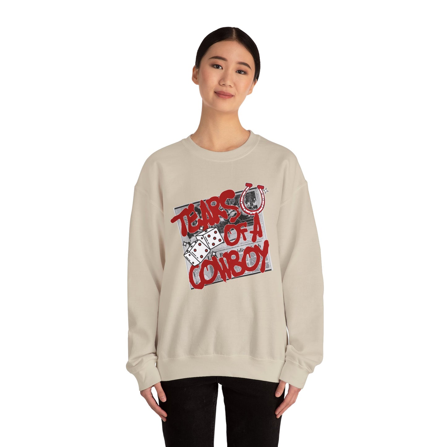 Tears of a Cowboy Unisex Heavy Blend™ Crewneck Sweatshirt - Casual Western Style